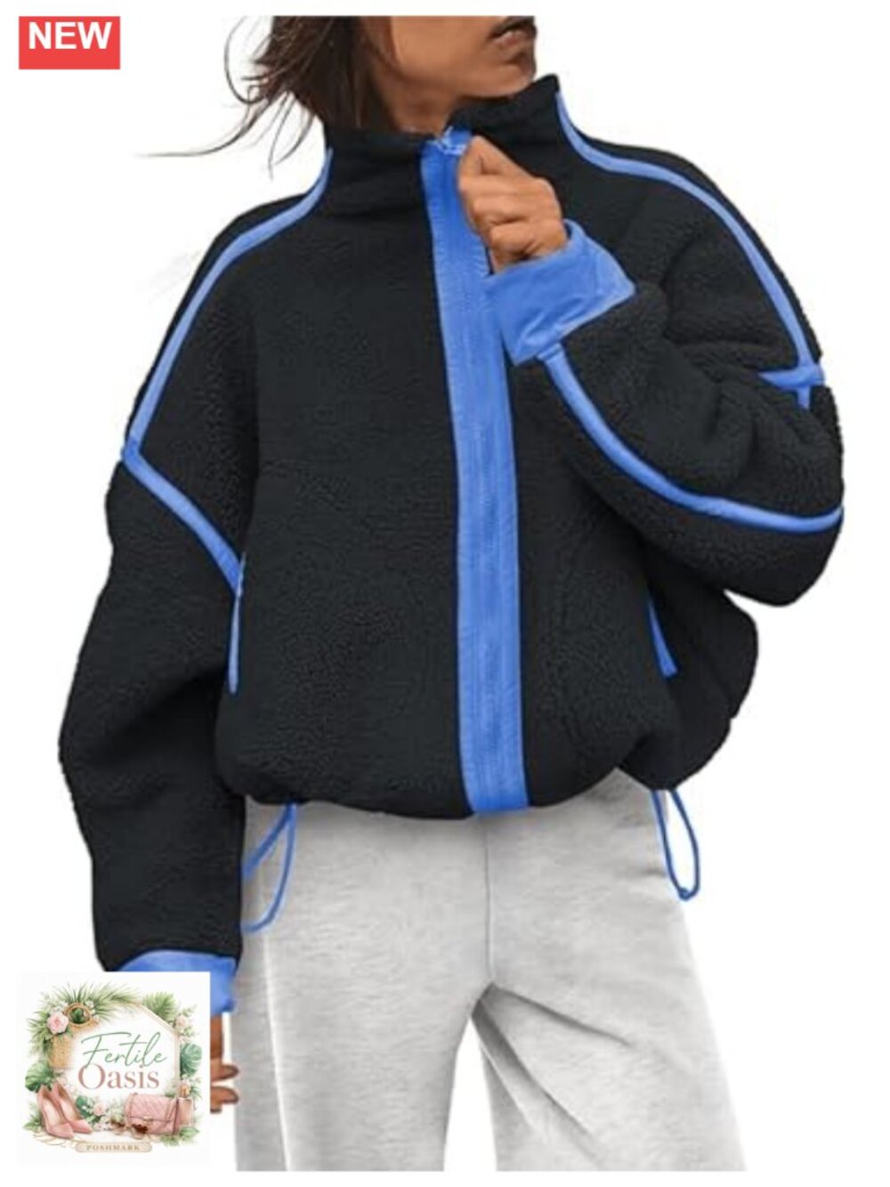 Women Sherpa Fleece Zip Up Jacket Wraps